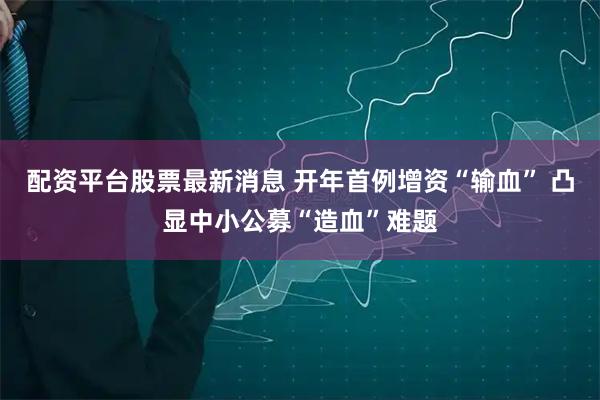 配资平台股票最新消息 开年首例增资“输血” 凸显中小公募“造血”难题