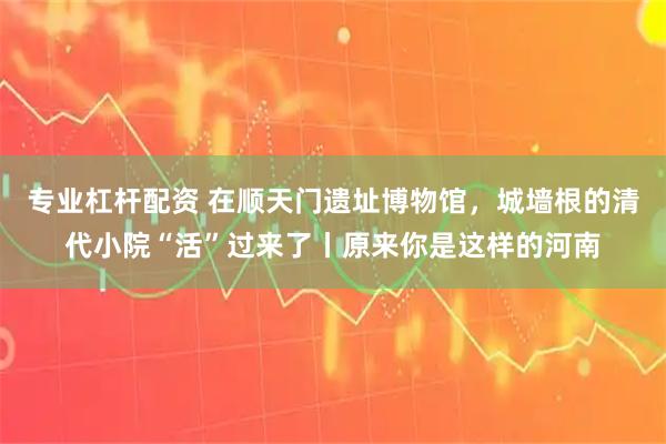 专业杠杆配资 在顺天门遗址博物馆，城墙根的清代小院“活”过来了丨原来你是这样的河南