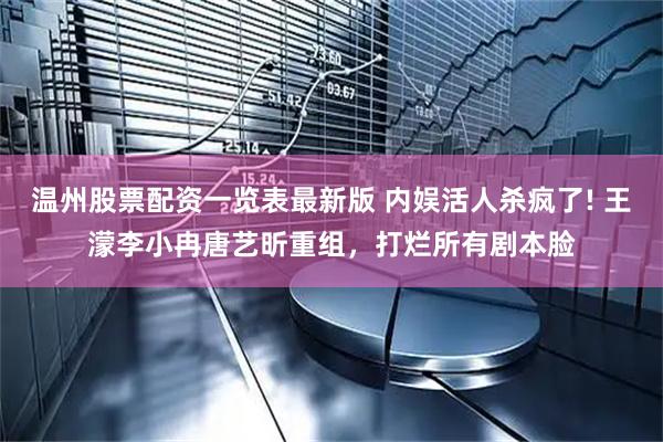 温州股票配资一览表最新版 内娱活人杀疯了! 王濛李小冉唐艺昕重组，打烂所有剧本脸